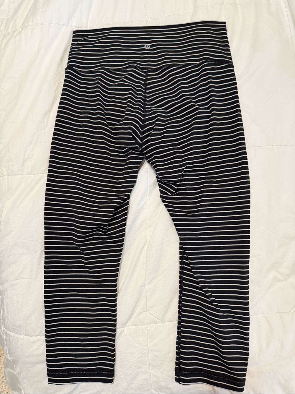 Lululemon women’s Black & White Striped Leggings
